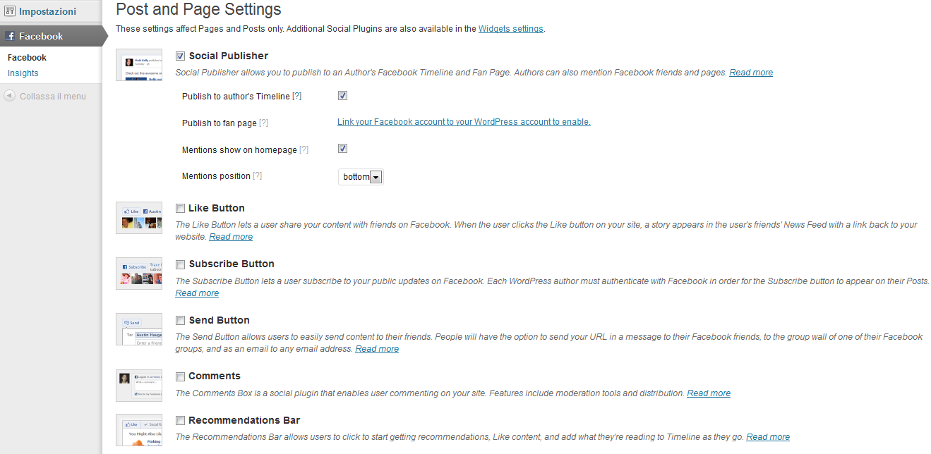 facebook wordpress