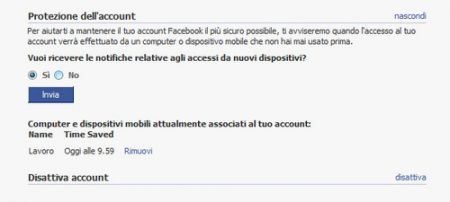 Facebook protezione account