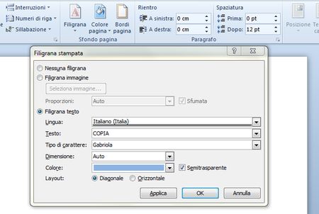 filigrana word