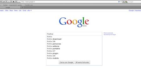 Avvio della ricerca con Google