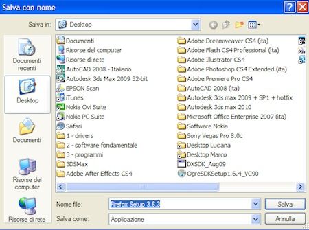 Salviamo il file sul Desktop