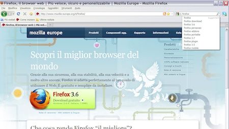 Casella di ricerca di Google integrata in Firefox
