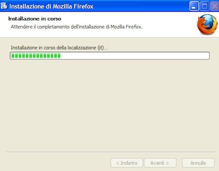 Progressione dell'installazione