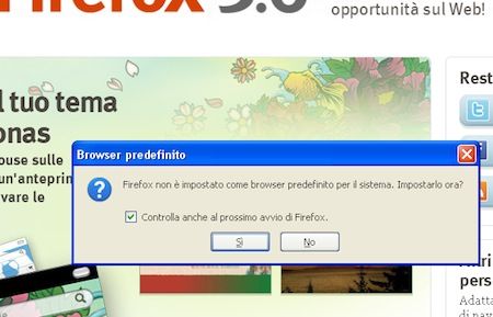 Impostazione di Firefox come browser predefinito