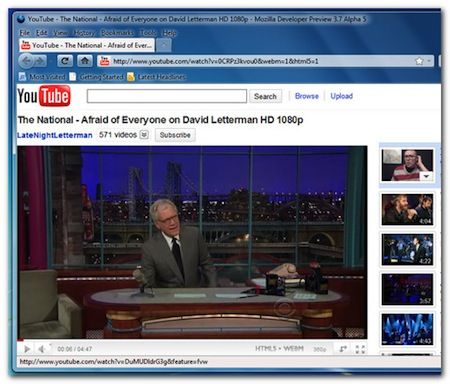 Firefox 4 alpha 5 introduce la nuova interfaccia e il supporto per WebM