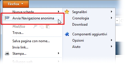 firefox attivare navigazione anonima