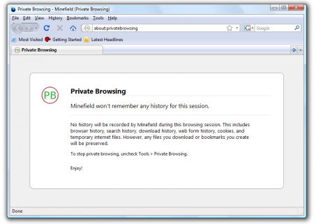 Firefox nightly build private browsing