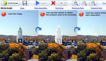 fotoritocco gratis eliminare loghi testi web inpaint