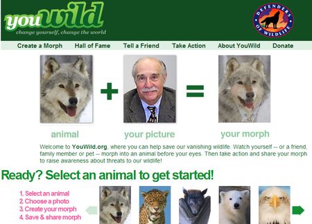 fotoritocco gratis trasformare faccia animale YouWild