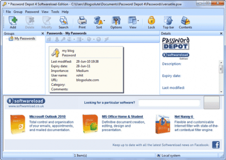 gestire password windows