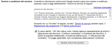 Creazione della casella di posta elettronica Gmail