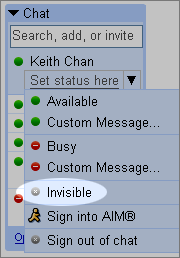 gmail chat invisibile