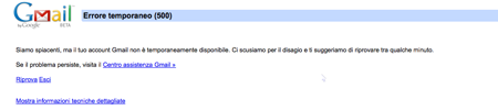 Gmail è di nuovo in avaria