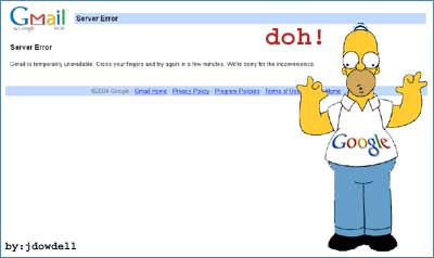 Gmail down with homer