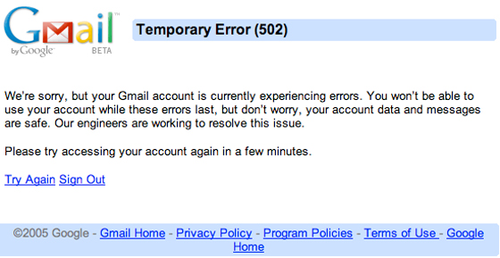 Gmail inaccessibile