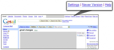 Gmail newer version screenshot