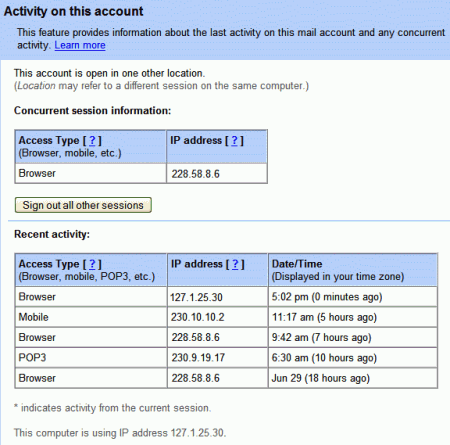 dettagli privacy gmail