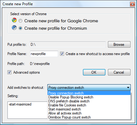 google chrome backup profili