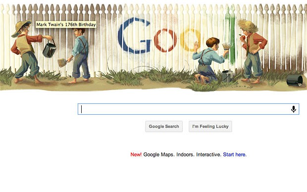 google doodle mark twain