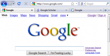 google favicon nel 2009