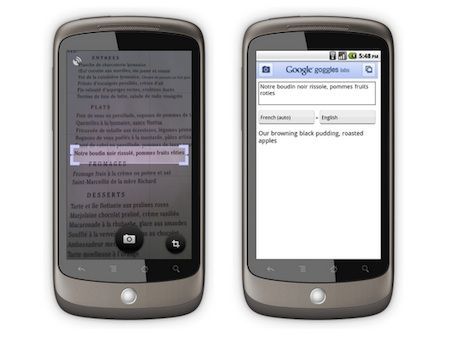 Google Goggles 1.1 ora traduce testi al volo