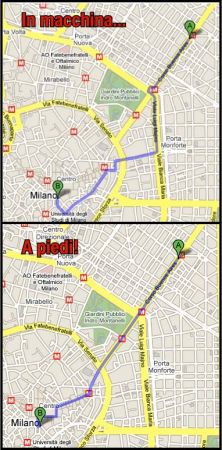 Google maps: indicazioni per i pedoni