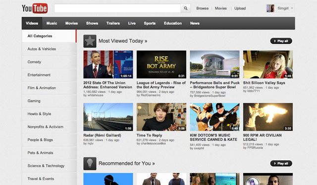 grafica youtube cambiamenti google