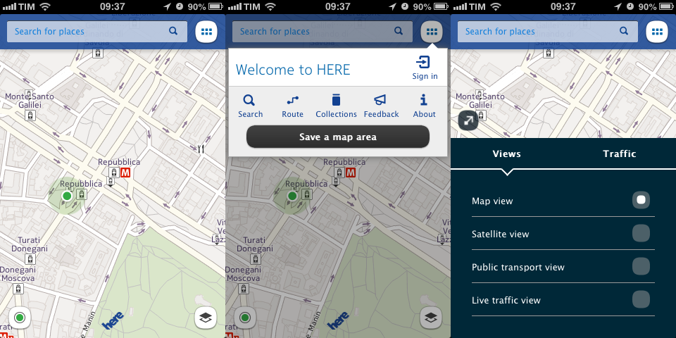 here maps nokia ios
