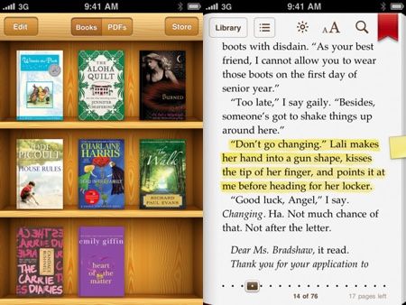 iBooks si aggiorna, con supporto per iPhone, file PDF e inserimento di note