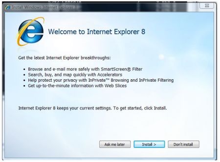 ie 8 aggiornamento automatico
