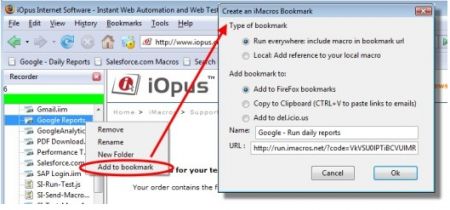 iMacros bookmark
