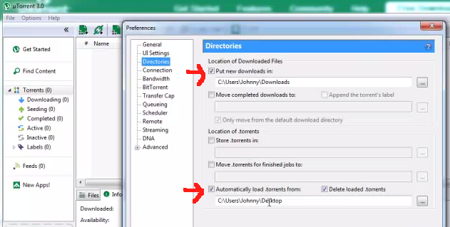 impostazioni utorrent