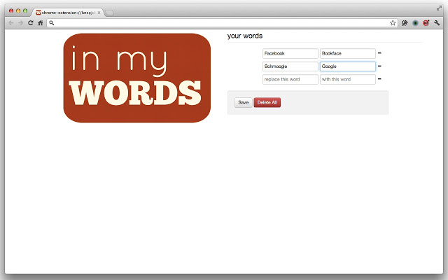 in my words estensione chrome
