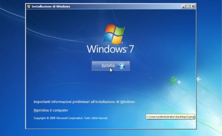 installare windows 7 installa
