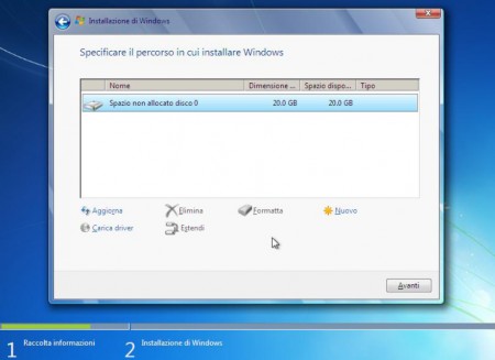 installare windows 7 personalizzata