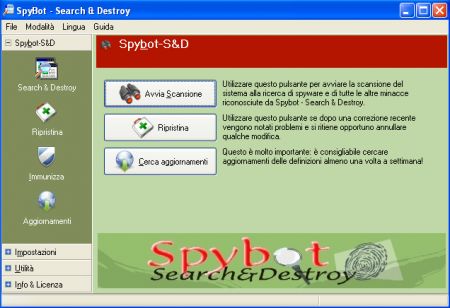 Interfaccia Spybot-S&D