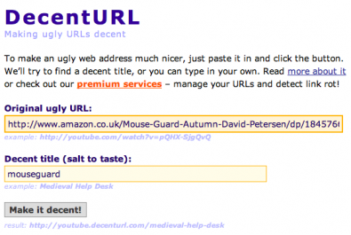 DecentURL screenshot 