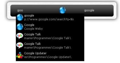 Screenshot Launcy scroll