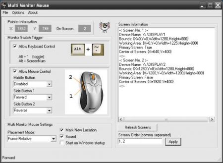 Multi Monitor Mouse UI