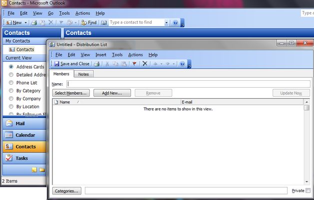 mailing list outlook