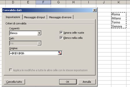 menu tendina excel