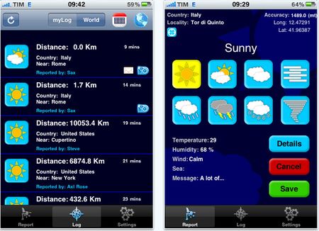 meteo iphone weather log