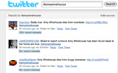 morte amy Winehouse twitter