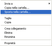 copia sposta nella cartella