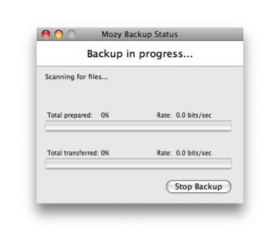 mozy screenshot backup status