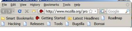 Multirow Bookmarks toolbar