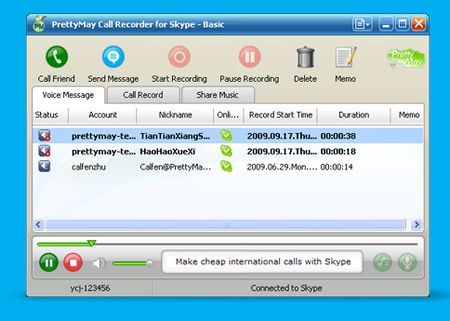 musica online condividere skype PrettyMay Call Recorder
