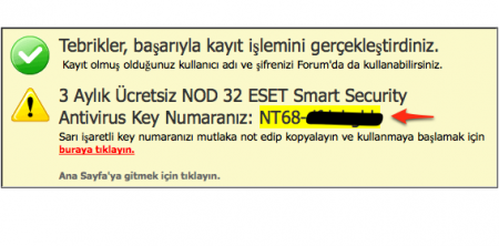 il numero di serie di nod32 offerto dal sito turco