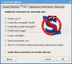 NoScript screenshot