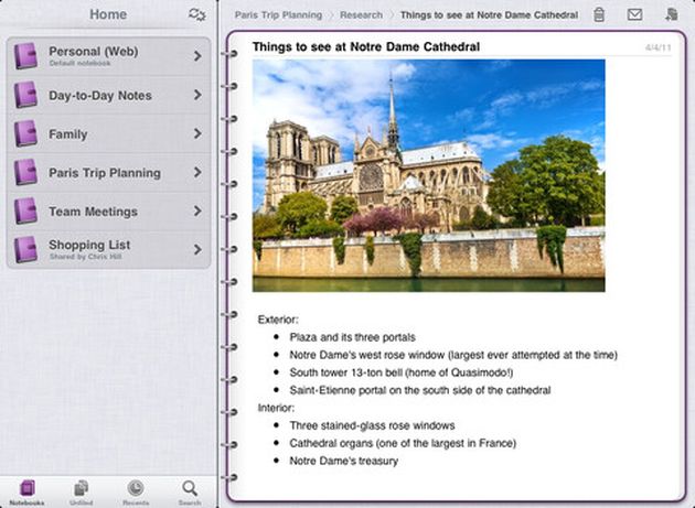 note iphone onenote